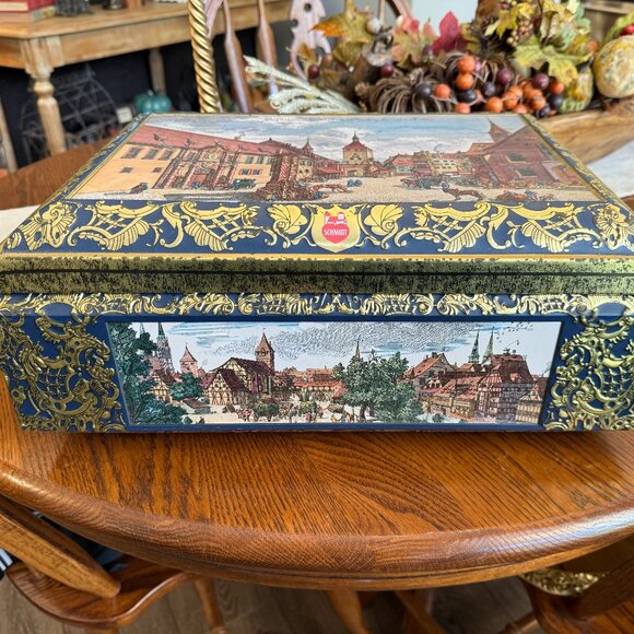Large Vintage E. Otto Schmidt Cookie Tin Made in Germany - Picture 2 of 15